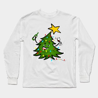 Tipsy Christmas Tree Long Sleeve T-Shirt